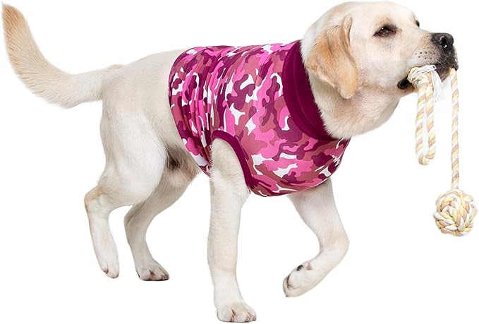 Suitical Recovery Suit for Dogs | Spay and Neutering Dog Surgery Recovery Suit for Male or Female | Soft Fabric for Skin Conditions | XL | Neck to Tail 29.1”-32.3” | Pink Camouflage