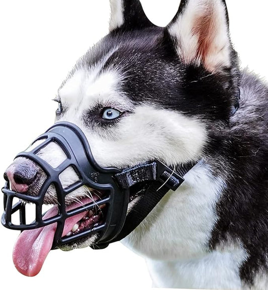 BARKLESS Dog Muzzle, Basket Muzzle Anti Biting Chewing, Sturdy Lightweight Muzzle Allows Panting Drinking, Cage Muzzle for Small Medium Large Dogs, Suitable for Grooming Trimming Training