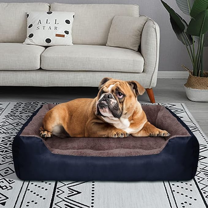 PUPPBUDD Dog Beds for Medium Dogs, Washable Dog Bed Comfortable and Breathable Pet Bed Rectangle Warming Dog Bed for Medium Dogs