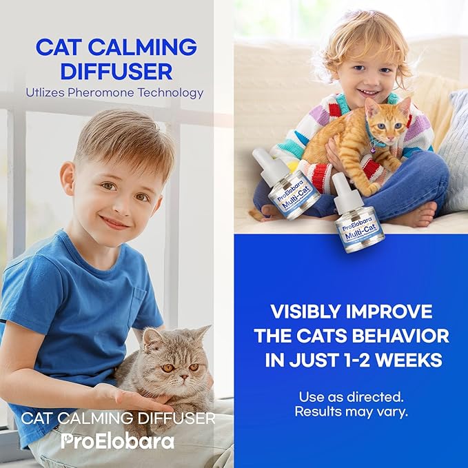 Cat Calming Pheromone Diffuser: Cat Calming Pheromones Diffusers for Multicat - Reduces Stress and Anxiety with Calming Pheromones - Helps Control Bad Behavior with Calm Pheromone 1 Pack/60 Day Supply