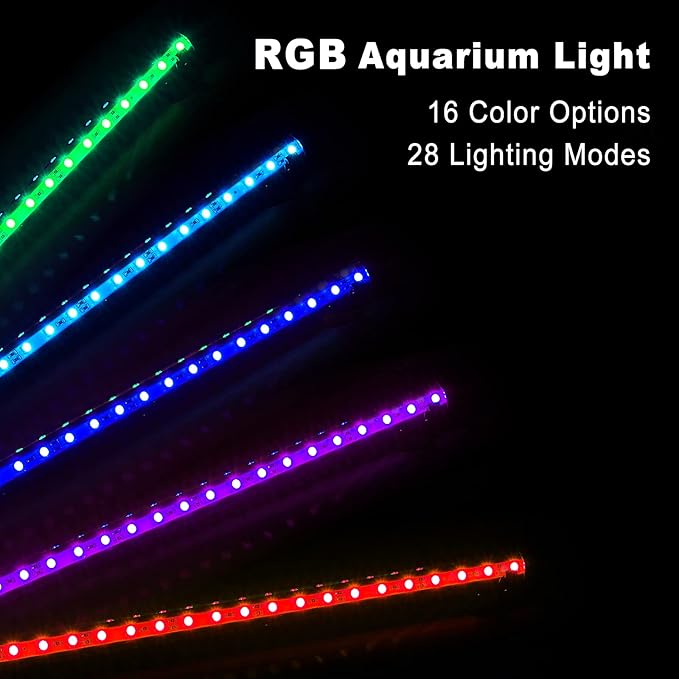 GreenSun Fish Tank Aquarium Light: Submersible Led Lamp - 38 Inch Waterproof Strip Spotlight with APP Control