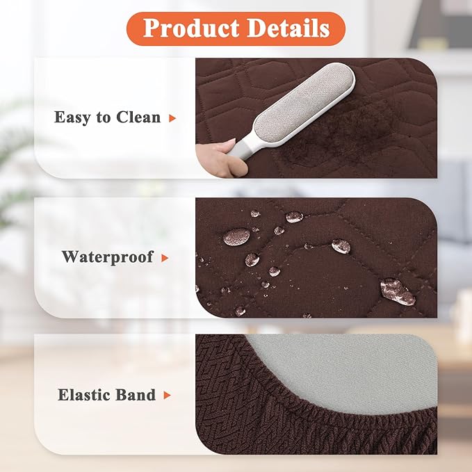 Dog Bed Covers Replacement Washable - Waterproof Dog Bed Covers Quilted, Water Absorbable Pet Puppy Bed Cover for Dog Cat, Cover Only 30Lx70Wx6H Inches Brown