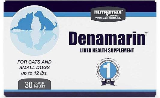 Nutramax Denamarin Liver Health Supplement for Small Dogs and Cats - with S-Adenosylmethionine (Same) and Silybin, 30 Tablets