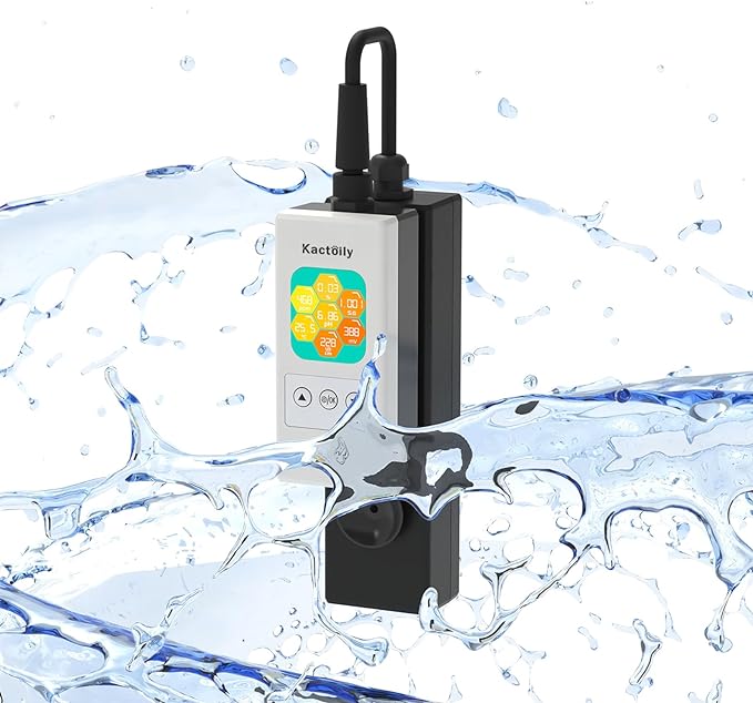 Upgraded 7 in 1 Professional Fish Tank Water Quality Tester, PH Meter,TDS Meter, EC Meter, Salinity Tester, S.G Meter, Temperature, ORP Meter, Real-Time Monitoring on The Same Screen