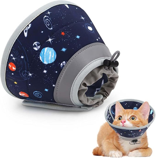 Cat Cone Collar Soft, Comfortable Cat Recovery Collar Pet Cone for Small Large Cats, Lightweight Elizabethan Collar for Cats Kittens After Surgery Prevent from Licking Wounds, Star, M