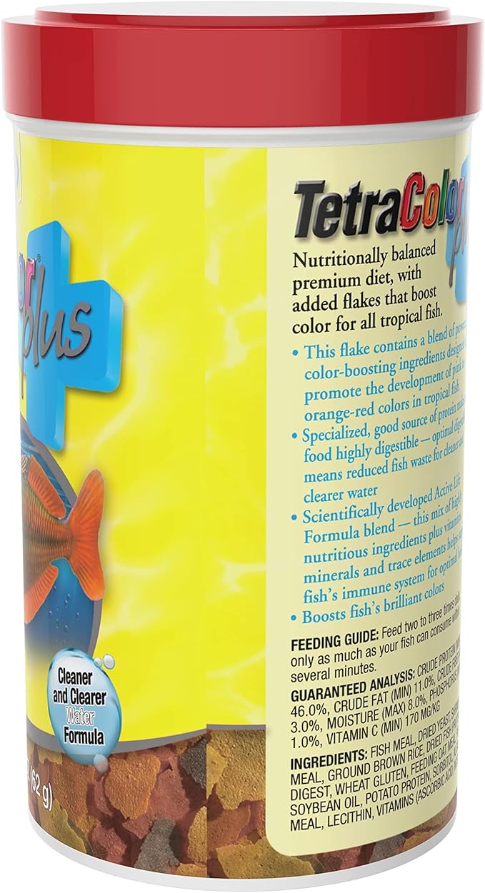 TetraColor PLUS Tropical Flakes with Color Enhancing 2.2 Ounce (Pack of 1)