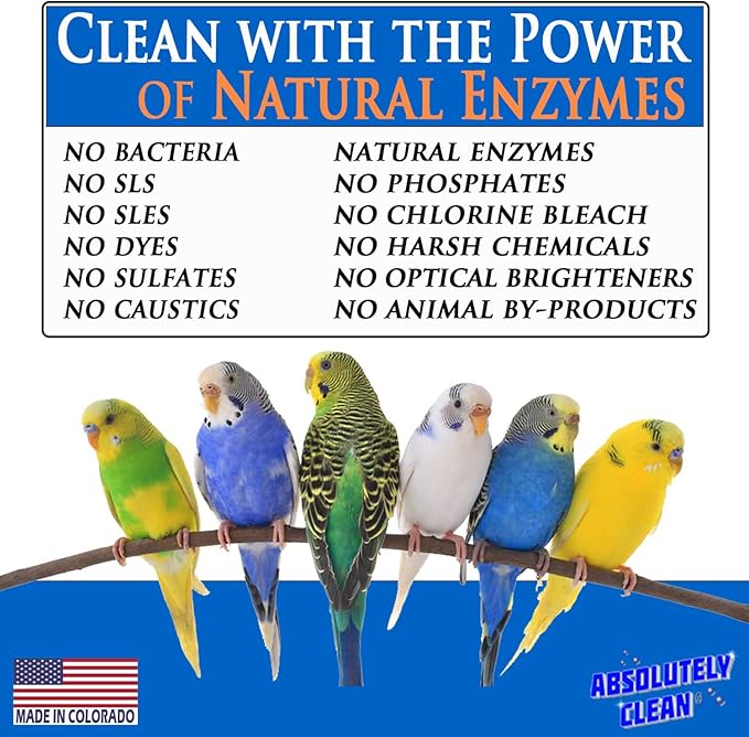 Amazing Bird Cage Cleaner and Deodorizer - Just Spray/Wipe - Safely & Easily Removes Bird Messes Quickly and Easily - Made in The US (4X Concentrate - 16oz)