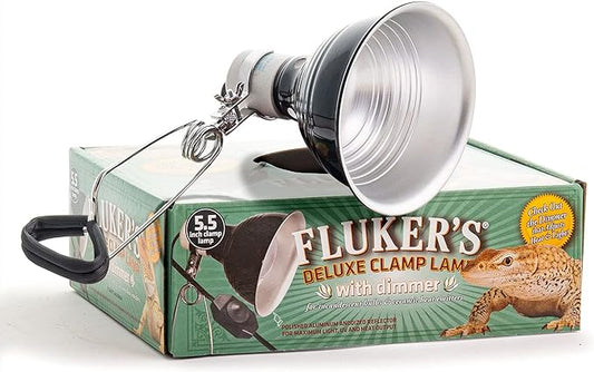 Fluker's Repta-Clamp Lamp, Heavy Duty Clamp Light For Reptiles, UL/CUL Approved, with Dimmable Switch, 5.5"