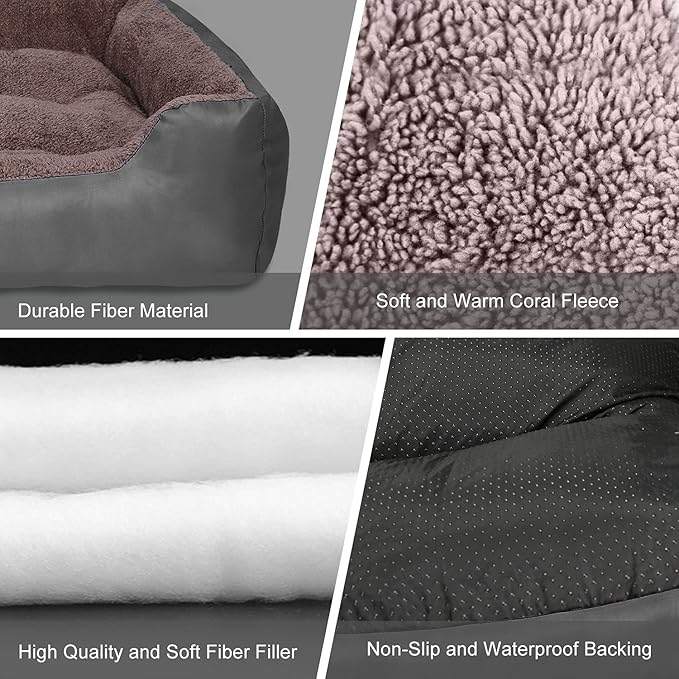 PUPPBUDD Dog Beds for Medium Dogs, Washable Dog Bed Comfortable and Breathable Pet Bed Rectangle Warming Dog Bed for Medium Dogs