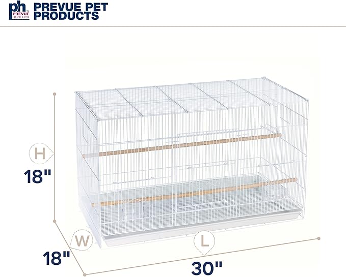 Prevue Pet Products Flight Cage Metal Steel Bird Crate, Multi-Bird Home Stackable Cage for Birds, Home Crate for Extra-Small Pet Parakeets, Finches, and More, White