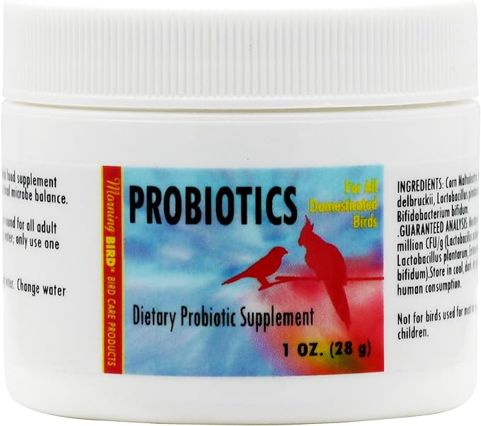 Morning Bird Probiotics, Live Microbial Food Supplement for Young and Adult Birds, Enhances The Natural Intestinal Microbe Balance, 1 oz