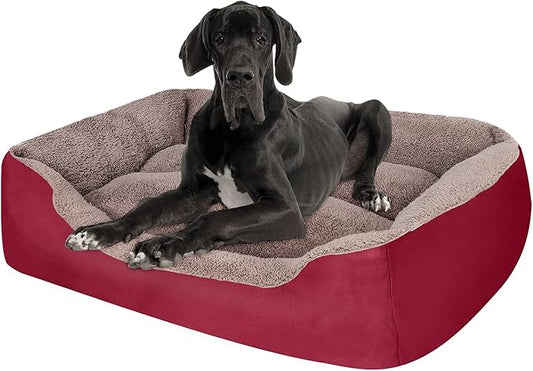 PUPPBUDD Dog Beds for Extra Large Dogs, Rectangle Washable Dog Bed Comfortable and Breathable Pet Sofa Warming Orthopedic Dog Bed for Jumbo Dogs