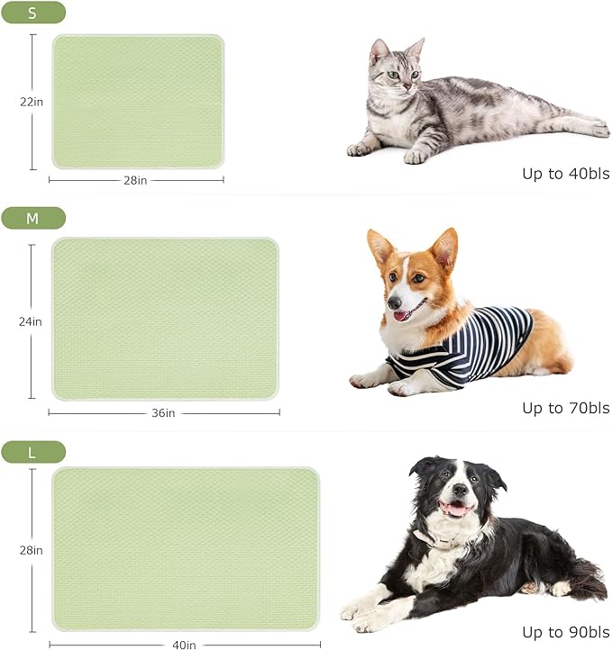 Mora Pets Dog Cooling Mat Breathable Cooling Pad for Dog Cats Washable Pet Cooling Mat for Indoor Outdoor Pets with Non-Slip Bottom 36 x 24 inch Large