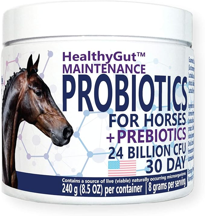 HealthyGut™ Probiotics for Horses Dietary Supplement, All-Natural Digestive System Maintenance Formula (30 Days)