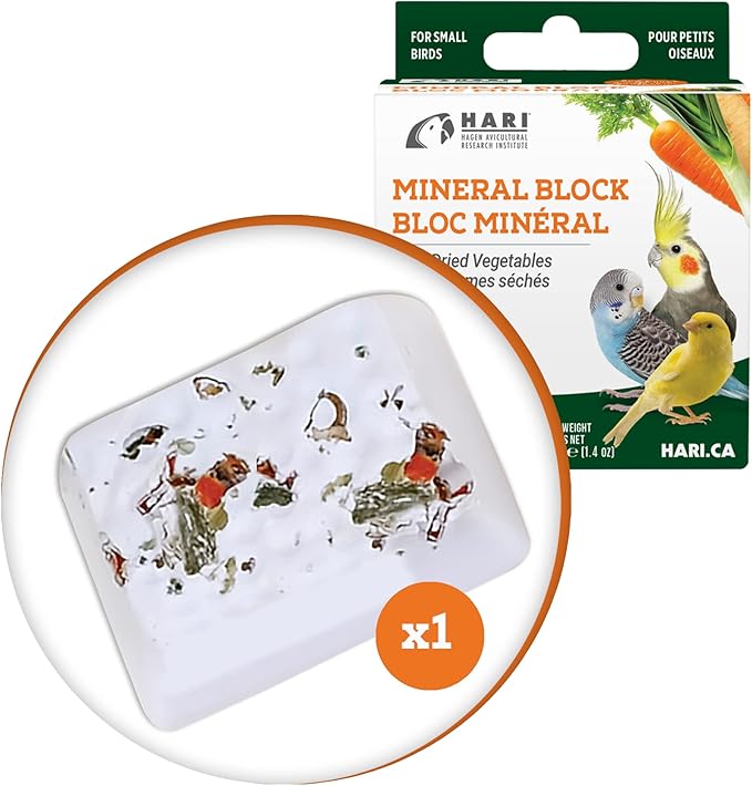 Hari Mineral Block for Birds with Dried Vegetables, Calcium Supplement Bird Treat