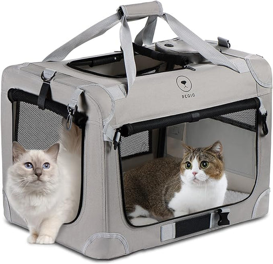 Extra Large Cat Carrier for 2 Cats, Portable Soft Sided Large Pet Carrier for Traveling, Indoor and Outdoor Uses, 24"×16"×16"