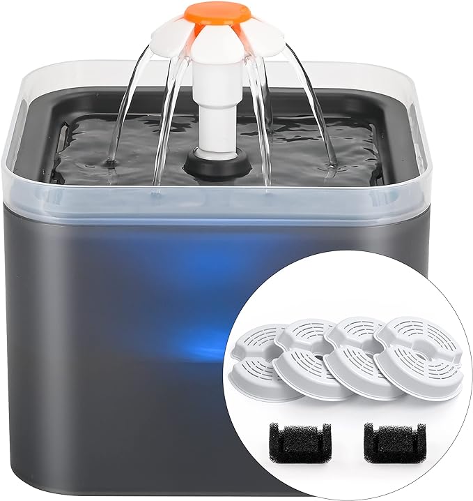 AONBOY Cat Water Fountain with 6 filters(Gray)