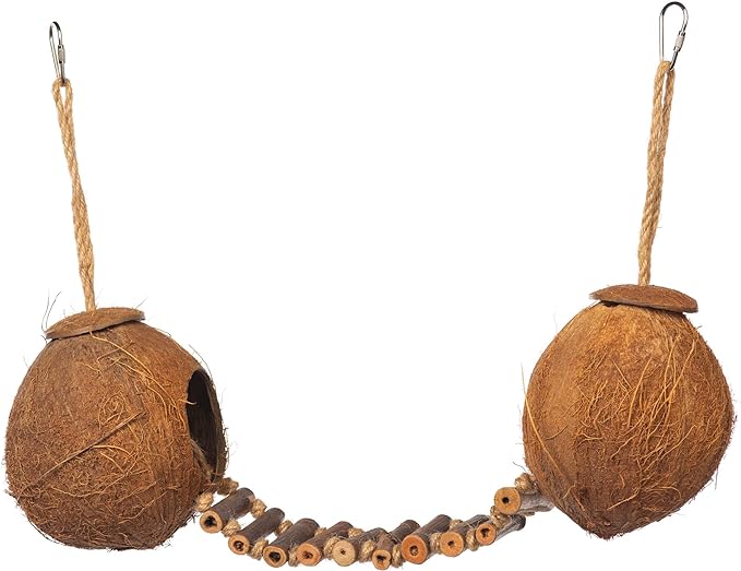 Prevue Pet Products Naturals Double Coconut Walk for Small Animals & Birds 62818,16X4X9