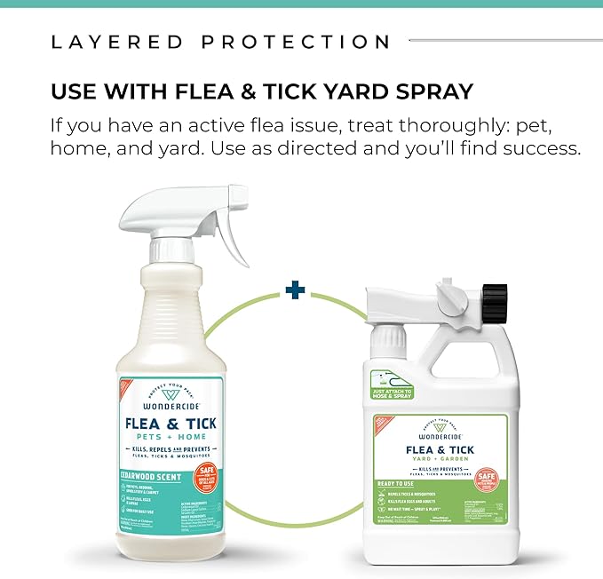 Wondercide - Flea, Tick & Mosquito Spray for Dogs, Cats, and Home - Tick Killer, Control, Prevention, Treatment - with Natural Essential Oils - Pet and Family Safe - Cedarwood 16 oz