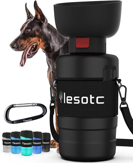 lesotc Dog Water Bottle, Portable Dog Water Dispenser, Leak Proof Dog Travel Water Bottle, Squeeze Pet Water Bottle for Walking On The Go, Dog Hiking Accessories for Outdoor, Hiking, Travel