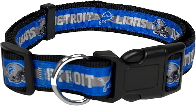 NFL PET Collar Detroit Lions Dog Collar, Large Football Team Collar for Dogs & Cats. A Shiny & Colorful Cat Collar & Dog Collar Licensed by The NFL