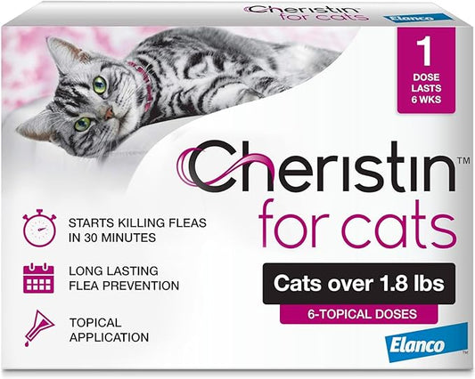 Cat Cheristin Cat Flea Treatment & Prevention for Cats | 1 Topical Dose Provides Up to 6 Weeks of Coverage | 6 ct.