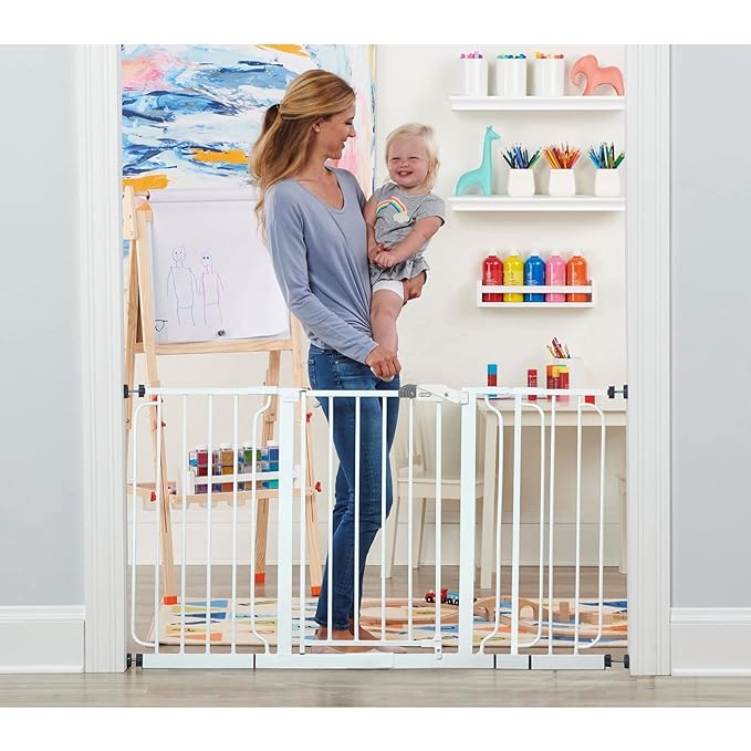Regalo 56-Inch Extra WideSpan Walk Through Baby Gate, includes 4-Inch, 8-Inch and 12-Inch Extension & Easy Step 36" Extra Tall Walk Thru Baby Gate, includes 4-Inch Extension Kit