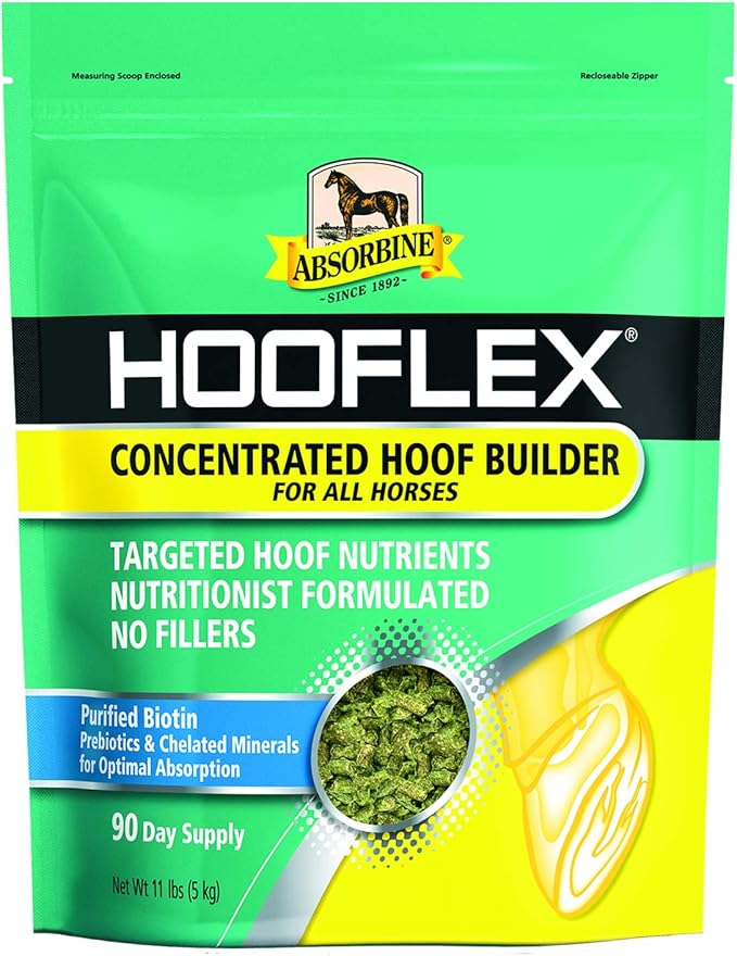 Absorbine Hooflex Concentrated Hoof Builder Supplement Pellets, 11lb Bag / 90 Day Supply