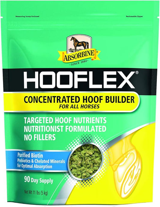 Absorbine Hooflex Concentrated Hoof Builder Supplement Pellets, 11lb Bag / 90 Day Supply