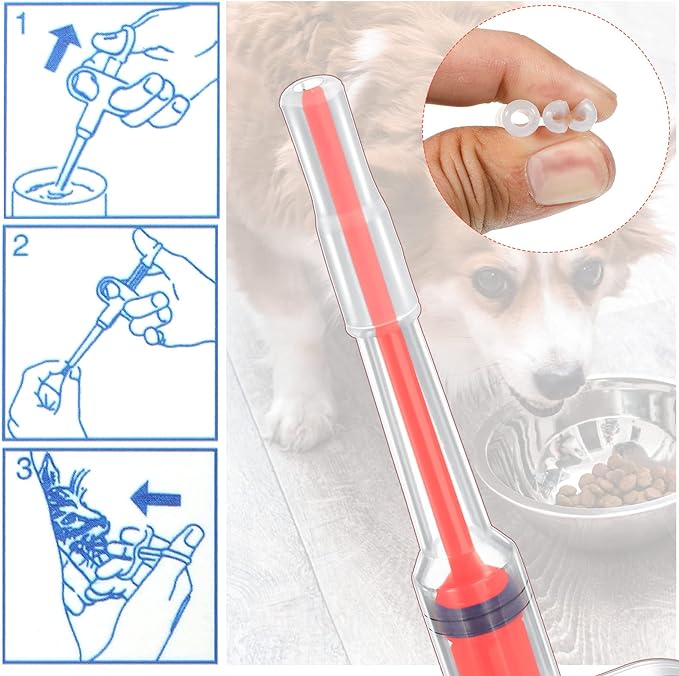 2 Pieces Pet Pill Plunger Popper for Small Cats Dogs Pill Gun Dispenser Shooter Pet Piller Soft Tip Tablet Syringe Pusher Animal Medicine Feeder for Feeding Accessories (Red)