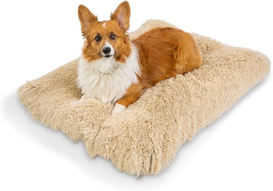 Best Friends by Sheri 4-in-1 Orthopedic Nap Mat Shag Dog Mat for Elevated Dog Beds and Dog Crates, Taupe, Medium, 27x36