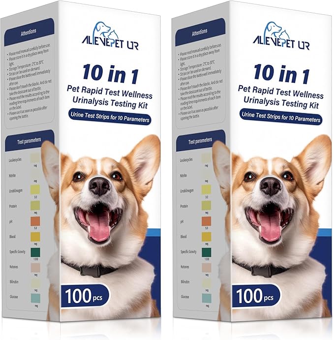 Urine Test Strips for Dogs & Cats - Vet-Approved Home Veterinary Kit for Quick, Reliable, and Easy Pet Care and UTI Detection - High Accuracy Pet Health Monitoring Tool, 2 Packs