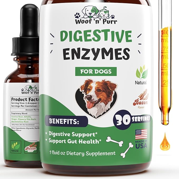 Dog Digestive Enzymes - Supports a Healthy Digestive Tract & Much More - Dog Digestive Support - Dog Enzymes - Dog Enzymes Digestive - Dog Digestive Enzyme - Dog Digestive Supplement - 1 fl oz