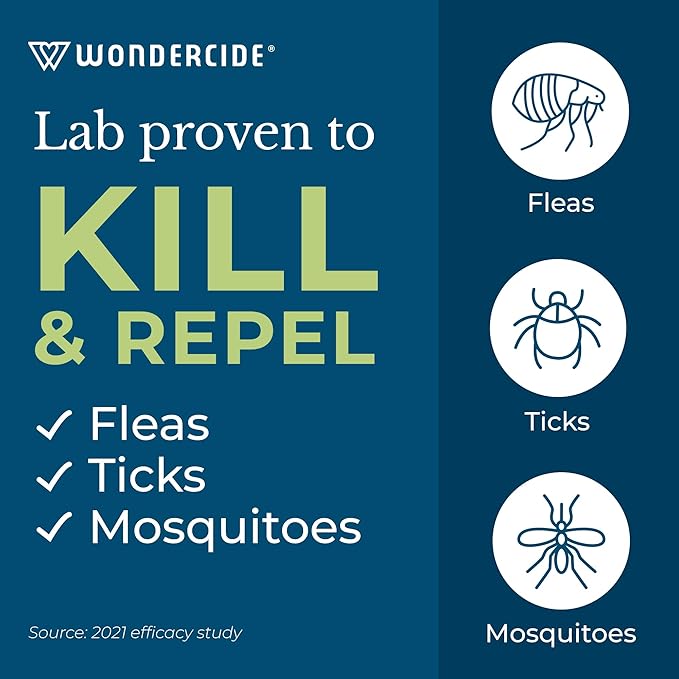 Wondercide - Flea, Tick & Mosquito Spray for Dogs, Cats, and Home - Tick Killer, Control, Prevention, Treatment - with Natural Essential Oils - Pet and Family Safe - Cedarwood 16 oz