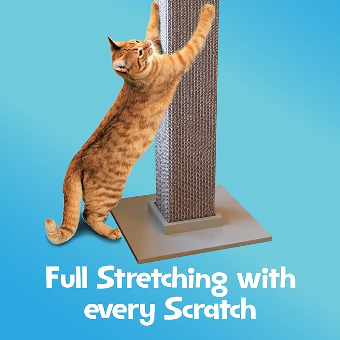 Ultimate Scratching Post – Gray, Large 32 Inch Tower - Sisal Fiber, Simple Design - For All Cats