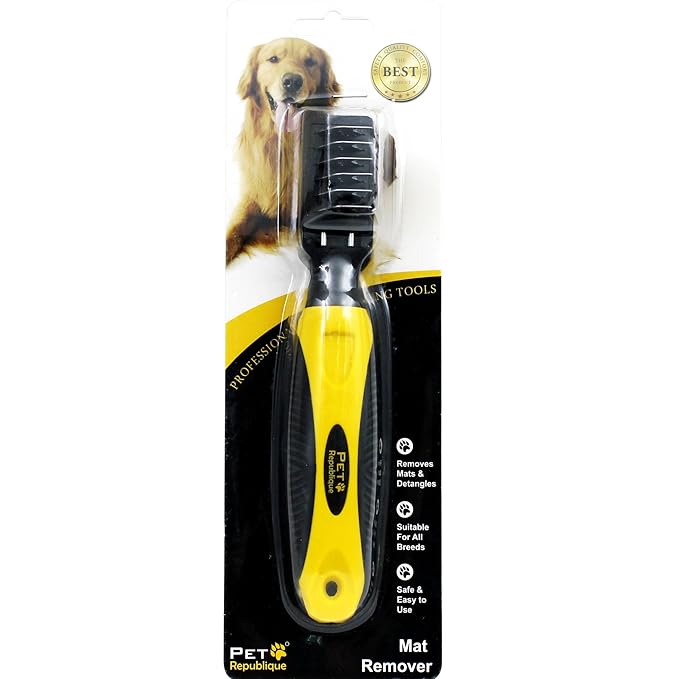 Dematting Tool for Dogs – Matt Splitters for Dogs, Cats, Rabbits, Long Haired Breed Pets – Effective Mat Remover, De-Matting Comb, or Dematter - Rake Super-Sharp Teeth Design