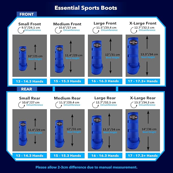 Harrison Howard Horse Sport Medicine Front Shock-Absorbing Boots All-Round Lower Limb Protection & Support Sport Boots Athletic Boots Perfect for Endurance Training and Performance Aquamarine M