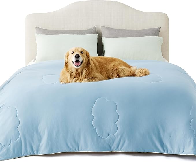 Lesure Premium Cooling Dog Blankets for Bed - Washable Dog Cooling Throw Blanket with Q-MAX>0.4，Durable Self Cooling Pet Mat, Soft Cooling Summer Blanket for Hot Weather, Blue, 60x80