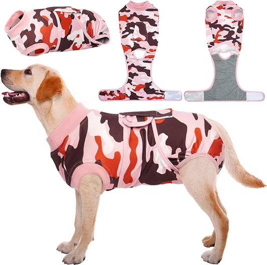 Kuoser Recovery Suit for Dogs Cats After Surgery, Professional Pet Recovery Shirt Dog Abdominal Wounds Bandages, Substitute E-Collar & Cone,Prevent Licking Dog Onesies Pet Surgery Recovery Suit