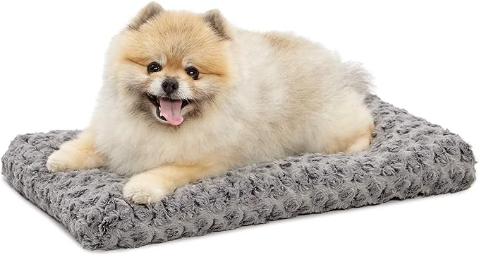 MidWest Homes for Pets Deluxe Dog Beds | Super Plush Dog & Cat Beds Ideal for Dog Crates | Machine Wash & Dryer Friendly, 1-Year Warranty,Gray