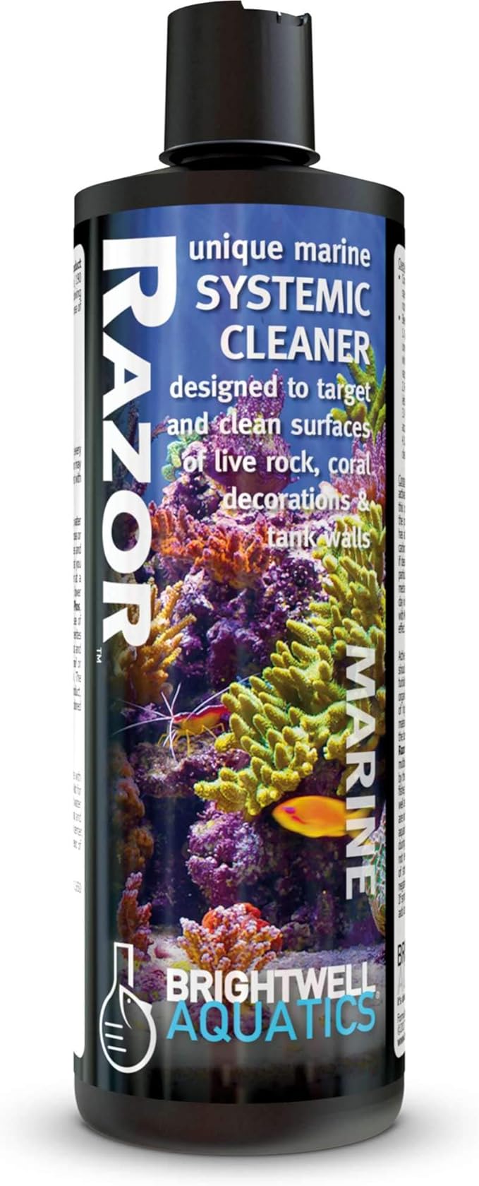 Brightwell Aquatics - Razor Marine - Unique Systemic Fish Tank Cleaner for Marine Aquariums - Aquarium Water Treatments, 8.45 fl oz