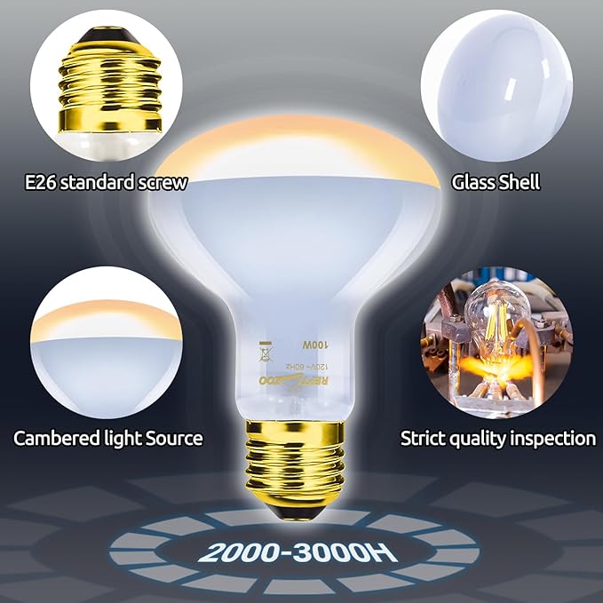 REPTIZOO Reptile Heat Lamp Combo Pack, 100W UVA Daylight Basking Spot Light Heating Lamp and 26W UVA UVB Reptile Light Energy Saving Spiral Compact Lamp UVB Bulb 5.0