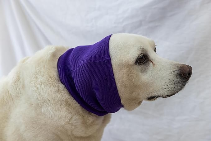 Ear Hematoma Dog, Eog Ear Wrap Hematoma Ear Wrap Snood Noise Cancelling Dog Ear Covers for grooming Purple L