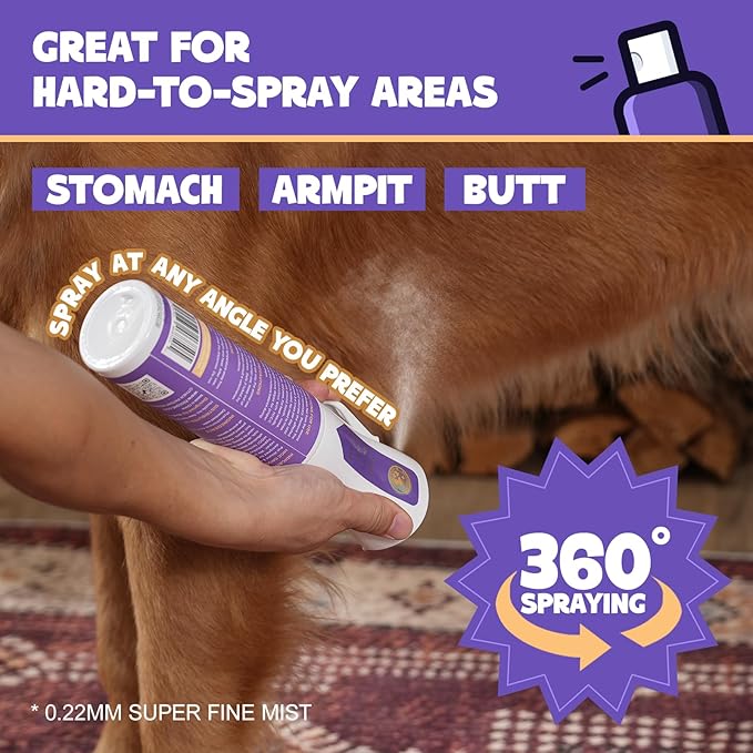 HICC PET Hot Spot Itch Relief Spray for Dogs, Cats - Pet Treatment Spray for Itchy, Irritated Skin, Allergy, Rashes - Lick Safe and Painless Wound Care Spray for All Animals