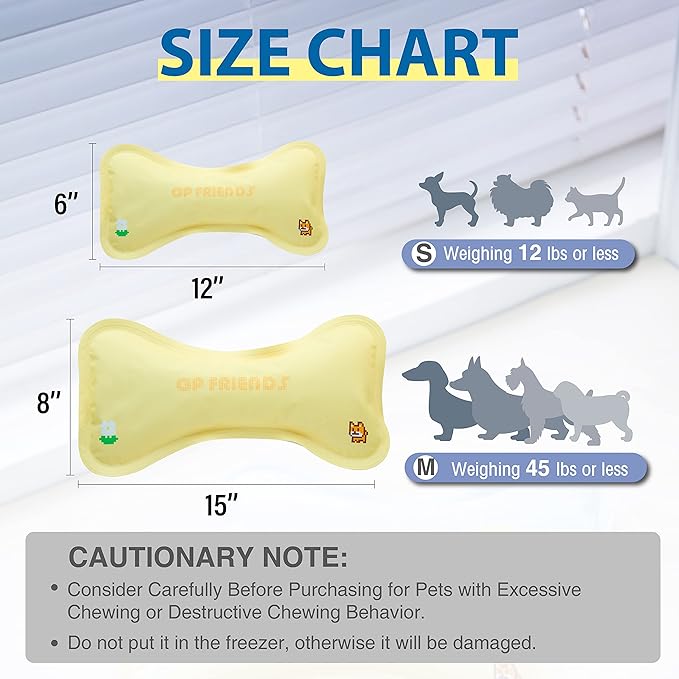 Cooling Pillow for Small to Medium Dogs and Cats, Versatile Cooling Solution for Dog Beds, Cooling Mat, Crates and Kennels, Cream Yellow, Medium Size for Up to 45 lbs