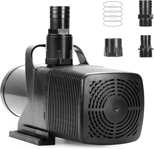 Simple Deluxe 2642GPH 180W Submersible Water Pump 20.7FT High Lift with 16-Foot Power Cord for Aquariums, Fish Tank, Pond, Fountain, Hydroponics, Black