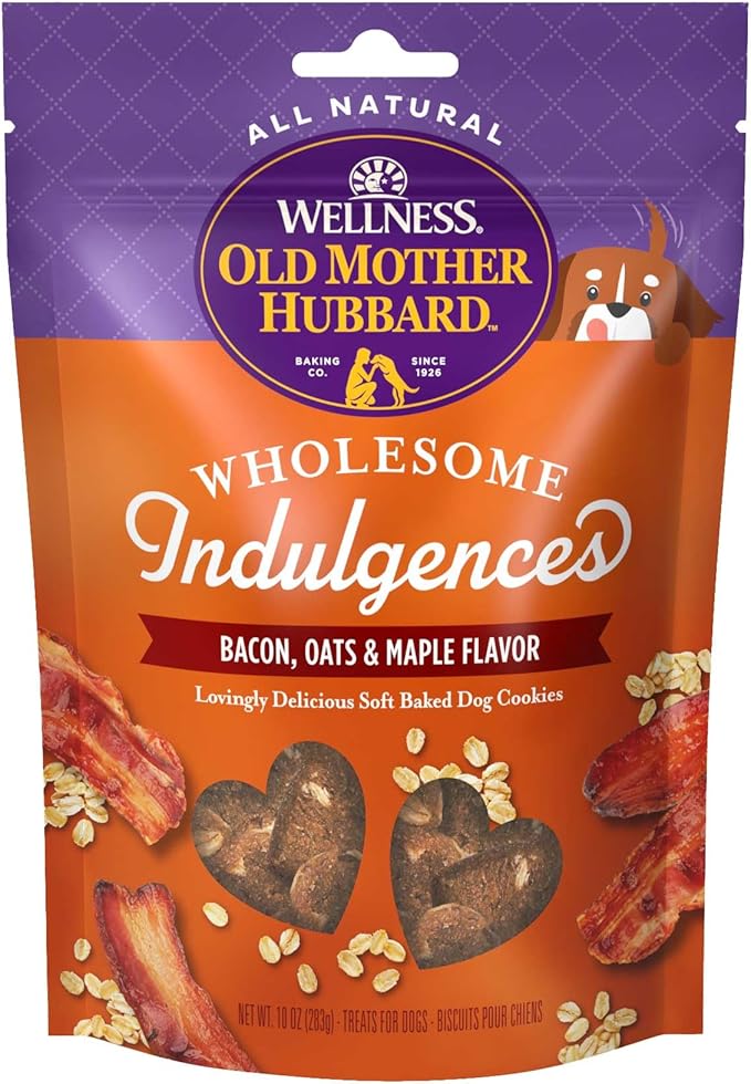 Old Mother Hubbard Wellness Wholesome Indulgences Bacon, Oats & Maple Flavor Natural Dog Treats, 10 Ounce Bag