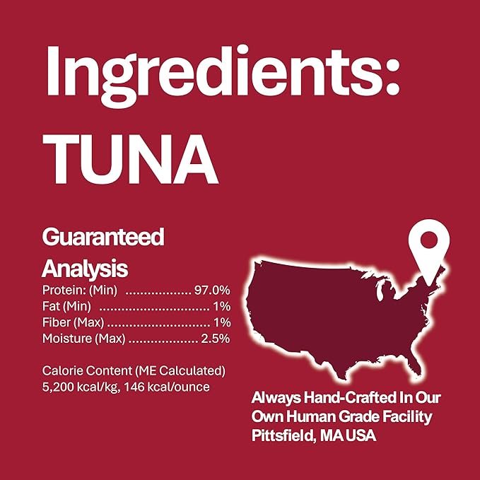 Whole Life Pet Just One Tuna - Cat Treat Or Topper - Human Grade, Freeze Dried, One Ingredient - Protein Rich, Grain Free, Made in The USA, 7.5 Ounce