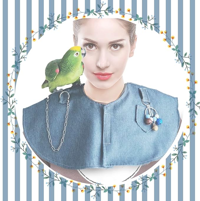 Bonaweite Pet Bird Shoulder Poop Protector, Anti-Bite Shoulder Pad Diaper Shawl for Parrot, Protective Anti-Scratch Arm Guard for Macaw African Budgies Parakeet Agapornis Fischeri Cockatiel Lovebird