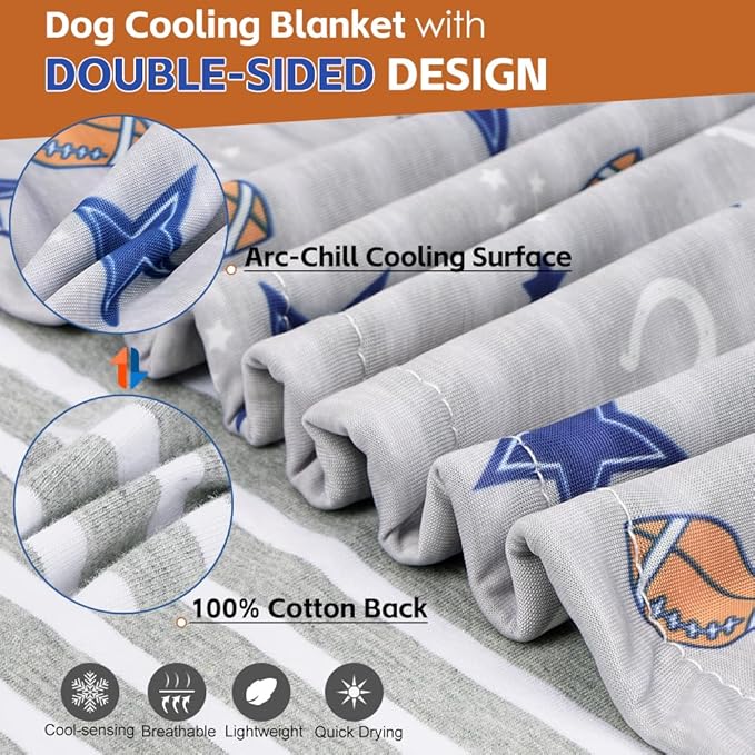 Dog Cooling Blanket Lightweight Self Cooling Blanket Bed Cover for Small Medium Dogs Washable Dog Cat Summer Blanket &Ice Silk Cooling Pet Blanket for Crate&Kennel Sofa (Helmet) S